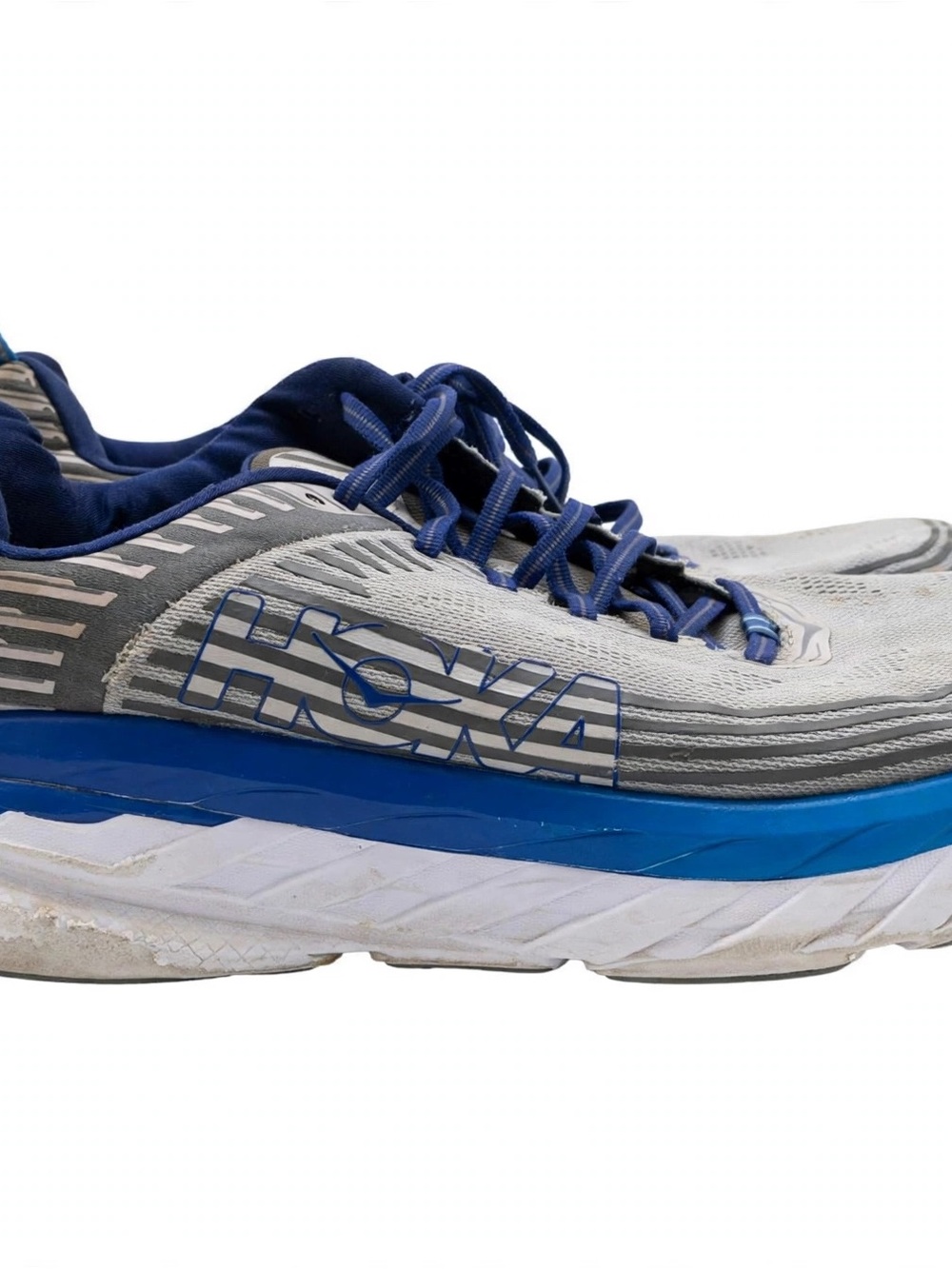 Hoka One One Men's Bondi 6 Running Shoes Size 12 Wide 2E Blue Cushion See Pics